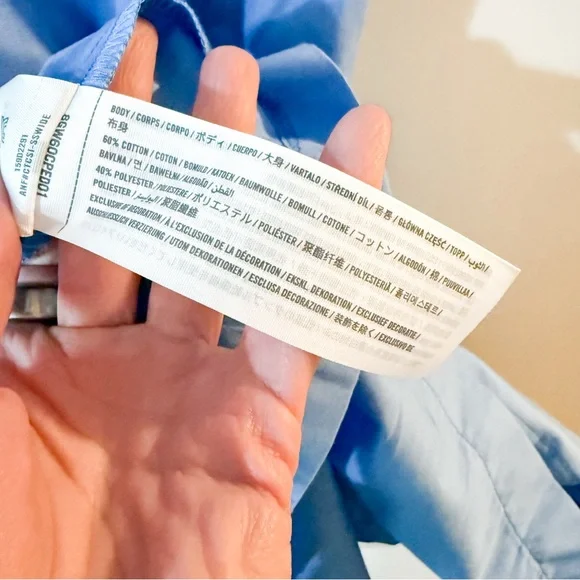 Abercrombie & Fitch Angel Sleeve Twist Front Midi Dress Blue Size Medium Petite - Picture 5 of 11